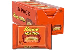 REESE'S Reese’s Peanut Butter Big Cup, Milk Chocolate Flavour Cups, Pack of 16 x 39 g
