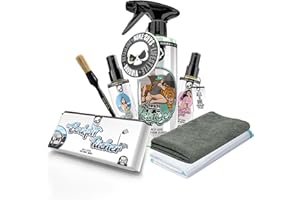 ‎NUKE GUYS Nuke Guys Auto Reinigungsset Innenraum | Innenreiniger + Glasreiniger + 1x Fenstertuch + Auto Duft + Cockpit Tücher Matt + Detailing Pinsel + Mikrofasertuch | Autopflege Set