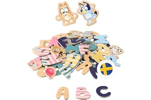 MICKI Bluey Magnetbuchstaben- und Zahlen-Set – pädagogisches Magnetspielzeug für Kinder, inklusive Zeichentrickfiguren, perfekt für Kinder ab 3 Jahren, farbenfrohe und sichere Materialien