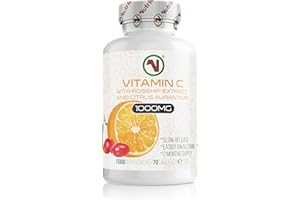 Nutriodol Vitamin C with Rosehip & Bioflavonoids Tablets x 70 | 1000mg Easy to Swallow Tablets | Slow Release | Contributes to The Normal Function of The Immune System.