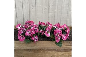 Garden 365 Artificial ​Pansy Flowers - Fake Plants for Outdoor ​or​ Indoor Use - Faux Flower Decorations ​with Fade Resistant Colour - POTS NOT INCLUDED (5 Pack - Pink)