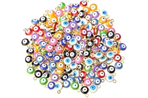 HERZWILD 100 pezzi perline del malocchio Occhi Fatte a Mano Malocchio Perline per bracciali fai da te collana creazione di gioielli