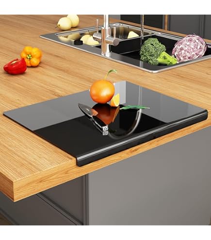 Belle Vous doorzichtige snijplank met rand - Acryl snijplank met rand - Anti -slip keukensnijplank - 33 x 42,5 cm - Keuken snijplanken - Cutting board