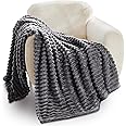 GC GAVNO CAVAILIA Fleece Throw Blanket | Soft Fluffy Throws For Sofas, Bed, Settee, Couch | Extra Warm Large Blanket Throw | Easycare, Anti Allergic | Double 150x200 Cm | Charcoal