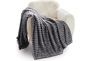 GC GAVENO CAVAILIA GC GAVNO CAVAILIA Fleece Throw Blanket | Soft Fluffy Throws For Sofas, Bed, Settee, Couch | Extra Warm Large Blanket Throw | Easycare, Anti Allergic | Double 150x200 Cm | Charcoal