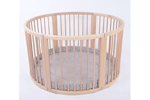 Wooden Round PLAYPEN Atlas UNO Cappuccino Dots from MJmark Sale Sale Very Large Solid Wood PLAYPEN Play Pen