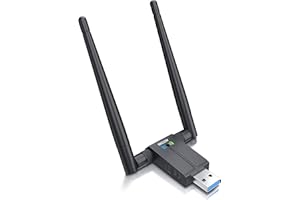 CSL-COMPUTER CSL - Chiavetta Wi-Fi USB 3.2 Gen1 1300 Mbit/s Dual Band – WiFi 2,4 + 5 Ghz, 2 x 5 dBi antenne esterne, mini adattatore Stick, LAN wireless, dongle Wi-Fi, alta velocità, per PC con Windows 7-11