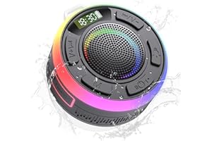 PRSCFUM Cassa Bluetooth Doccia, Cassa Bluetooth Portatile IP7 Impermeabile con Ventosa, 360°Associazione Stereo Altoparlante Bluetooth con Luce LED Colorate, Speaker Bluetooth per Viaggi Doccia Esterno 2025