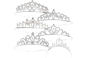 TAFACE 6 pcs Couronne Bandeaux, Princesse Cristal Accessoires De Cheveux, Strass Couronne Accessoires De Cheveux pour Mariage, Bal, Concours De Beauté, Stage Dress Up Dames (Couleur Argent)