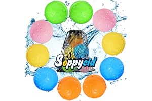 CICLUIDEX Globos de agua reutilizables,autosellantes y de llenado rápido,juguetes piscina de silicona sin látex,juguetes agua para niños, adultos,familia,jardín al aire libre,juegos de verano (10 piezas)