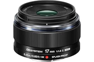 OM SYSTEM M.Zuiko Digital 17 mm F1.8 II Wideangle Lens, Fast Fixed Focal Length for Micro Four Thirds System Cameras (OM System, Olympus OM-D and PEN, Panasonic G-Series), Black
