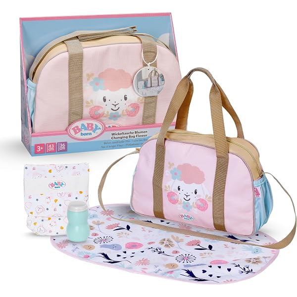 Sac à Langer BABY Born 831106 Happy Birthday - Doré Scintillant Avec Accessoires Pour Enfants Dès 3 Ans