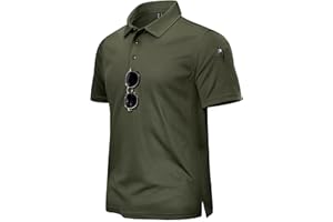 TACVASEN Men's Breathable Golf Polo Shirt Quick Dry Short Sleeve Casual Work Polo T-Shirt
