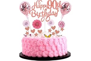 CNROSE Decorazione della torta 90 decorazione di compleanno cake topper 90 decorazione della torta 90 compleanno donna buon compleanno 90 decorazione della torta 90 anni donna decorazione della torta 90° com