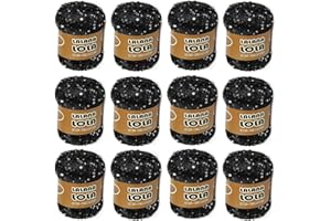 Hilo de LENTEJUELAS BRILLANTES ovillo para mezclar con lana para Tejer Crochet Ganchillo o Punto Torrijo LOLA 25g, | 12 Unidades, Color 2334 NEGRO-PLATA