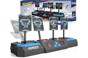 HOPOCO Electronic Shooting Target for Nerf Guns, Auto-Reset Digital Scoring Target for N-Strike Elite Mega Rival Series Indoor Outdoor Toys Gifts Gadgets for Kids Boys Girls