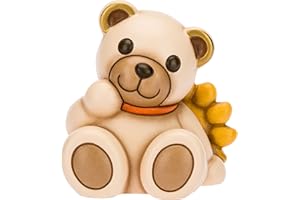 THUN, Salvadanaio Teddy in Ceramica Decorata a Mano, Linea Estate Fantastica, 9,8x8,5x10,5 h cm