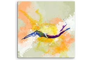 PAUL SINUS ART Schwimmen II 60x60cm Wandbild SPORTBILD Aquarell Art tolle Farben von Paul Sinus