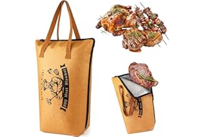 DOUUCO BBQ Blanket for Resting Meat, Foldable Insulated BBQ Meat Resting Bag with Wide Mouth & Zipper, Reusable Brisket Cooling Mat for Outdoor Grilling, Smokers & Cooking​