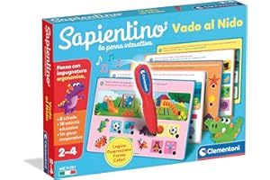 Clementoni - Sapientino La Penna Interattiva, Vado al Nido, Schede Educative e Penna Parlante, Gioco Educativo 2 Anni, Elettronico Parlante, Batterie Incluse, Made in Italy, 16457
