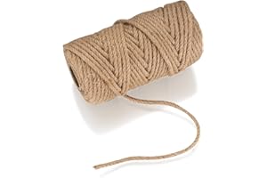 Ficelle en Jute, Corde de Jute Naturelles, 6mmx50m Corde Chanvre Ficelle Corde de Jardinage pour Décoration, Bricolage, Jardinage