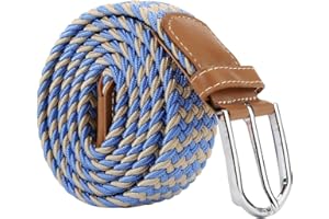 XJSGS Mens Belt,Elasticated belt, Elastic Belt for Men, Unisex Men Women Multicolor Woven Stretch Belts