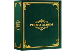 Lanpn Fotoalbum 10x15 1000, Traditionell Extra Großes XXL Kunstleder Einstecken Einsteckalbum für Hoch und Querformat Fotos Bilder Grün