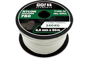 GO!elements Paracord Seil aus reißfester Nylonschnur - Paracord 750 Schnur - geeignet als Allzweckseil & Reepschnur