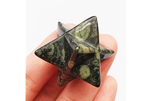 Manekieko Natural Kambaba Jasper Merkaba Crystal Protection Sacred Meditation Energy Healing Chakra,25mm Hexagonal Star Crystals and Healing Stone