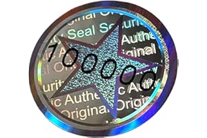 1320 pcs - 3D Hologram Seal with Serial Number, Tamper Proof - 20 mm, Silver - self-Adhesive Security Seal Sticker, Original & Guarantee Label, Void Label Sticker, Atairs