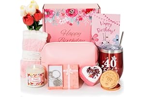 BEYOTINY 40th Birthday Gifts for Women,Happy 40th Birthday Hamper Basket for Her,Birthday Gifts for Women Turning 40 Year Old,Unique 40th Pamper Box Gifts Presents Ideas for Female Wife Best Friends Sister