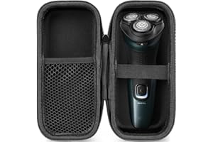 Linkidea Hard Shell Safety Razor Travel Case, Men's Electric Shaver Storage Box, Electric Shaving Accessories Organizer Compatible with Philips S2, S3 Series, Remington, MAX-T (Black)