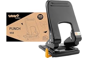 Smart by Leviatan Perforadora 50 Hojas - Perforadora Papel "1050" Ideal para Formatos A4, A5, A6, Folio - 60% de Reducción de Esfuerzo - Perforadora para Escuela, Oficina, Apariencia Moderna