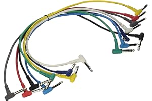 ONSTAGE On-Stage Hot Wires TRS Patchkabel, rechtwinklig, 6,35 mm (1/4 Zoll), 43,2 cm (17 Zoll), 8 Stück