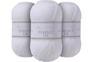 Utopia Crafts DK Double Knitting Yarn 3x 100g (White)