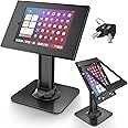 AboveTEK Anti-Theft iPad Kiosk Stand – POS iPad Security Stand & Locking Tablet Stand – Heavy Duty Base, 360° Swivel, 75° Tilt Bracket – Perfect for Retail Business (Black)