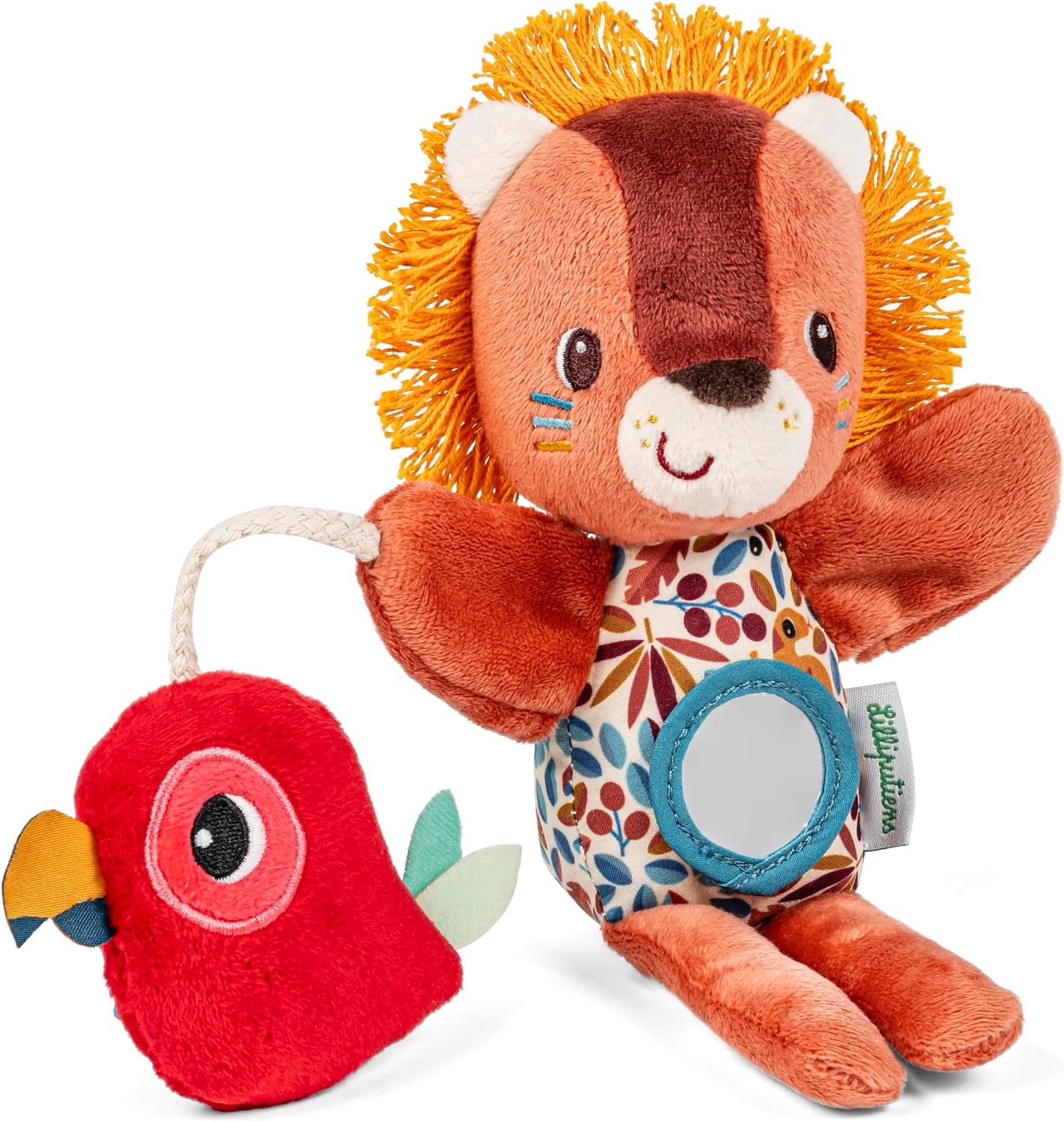 Lilliputiens - Marioneta de Dedo de Tela - Jack el león - Juguete sensorial para niños pequeños - Juguete Educativo para estimular la Vista y el oído del bebé - A Partir de 6 Meses - 83598