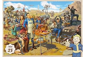 Good Loot Puzzle Fallout 25th Anniversary Grafika z Gry dla Dorosłych Nastolatków 1000 Elementów Gra Logiczna Puzzle Inspirowane Grą Komputerową 68,3 x 48 cm