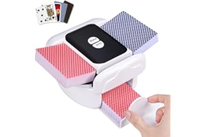 Holiky Mischia Carte Automatico a 2 Mazzi, Mescolatore Carte Ricaricabile con modalità Auto e Manuale Tocco, Mescolatore Elettrico da Poker per Uno, Skip-Bo, Phase 10 Giochi per Feste