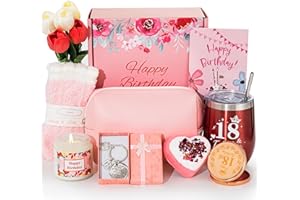 BEYOTINY 18th Birthday Gifts for Girls,Happy 18th Birthday Hamper Basket for Her,Birthday Gifts for Women, Turning 18 Year Old,Unique18th Pamper Box Gifts Ideas Set,Female Birthday Presents for Daughter