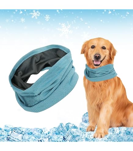 Bandana Rinfrescante Per Cani - Collare Di Raffreddamento Estivo | Taglie S, M, L | Blu | Sicura E Senza Chimici - Foto 4
