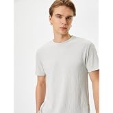 Slim Fit Tiş&ouml;rt Bisiklet Yaka Kısa Kollu Dokulu