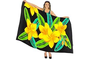 LA LEELA Femme Sarong Beach Bikini Jupe Paréo Longue Cover Up Wrap Sarong Maillot de Bain