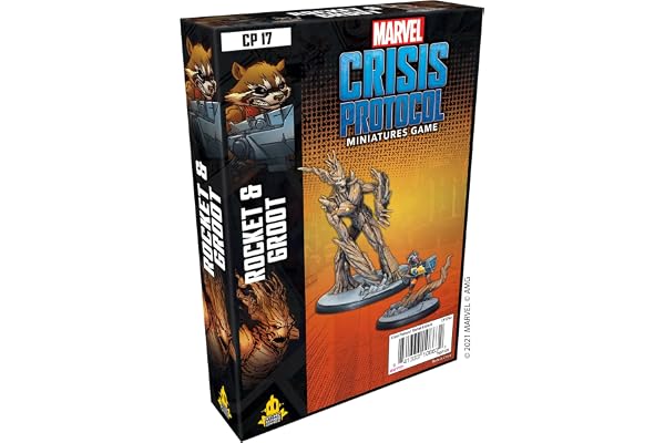 Atomic Mass Games , Marvel Crisis Protocol: Character Pack: Rocket and Groot , Miniatures Game , Ages 10+ , 2+ Players , 45 Minutes Playing Time