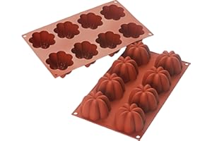 Silikomart | SF154 Stampo in Silicone per Monoporzioni CHARLOTTE, Antiaderente, 8 Cavità, Confezione da 1 Stampo per Dolci, Ø 70 h 41 mm Volume 8 x 102 ml Tot. 816 ml