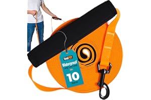 Total Pet Training Lead for Dogs, Waterproof Long Line for Recall & Obedience Training - Extra Long Dog Lead - Suitable for all Sized Dogs (10m, Regular Clip)