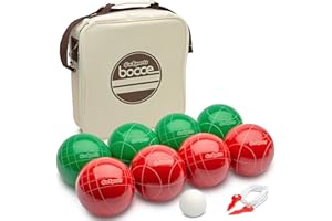 GoSports Boccia-Set mit 8 Kugeln, 100 mm, mit Pallino, Koffer und Messschnur, hochwertiges Set mit offizieller Größe