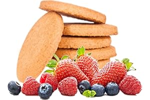 LINE@DIET Biscotti proteici Lineadiet - 7 monoporzioni di biscotti gusto frutti rossi - 30% proteine, ridotto contenuto di carboidrati e zuccheri (35 biscotti totali)