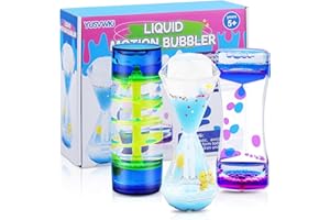 HENAKMSL Bunter Liquid Timer für Kinder & Erwachsene 3 PCS Hourglass Liquid Motion Bubbles Liquid Timer Sensorisches Spielzeug Liquid Motion Timer Bubble Timer für Home Office Dekompression