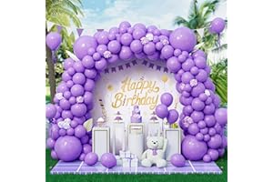 Eitolo Purple Balloons 143 pcs Matte Purple Balloon Arch Garland Kit 5/9/12/18 Inch Different Size Light Purple Latex Balloons for Men Women Birthday Party Baby Shower Wedding Anniversary Decorations